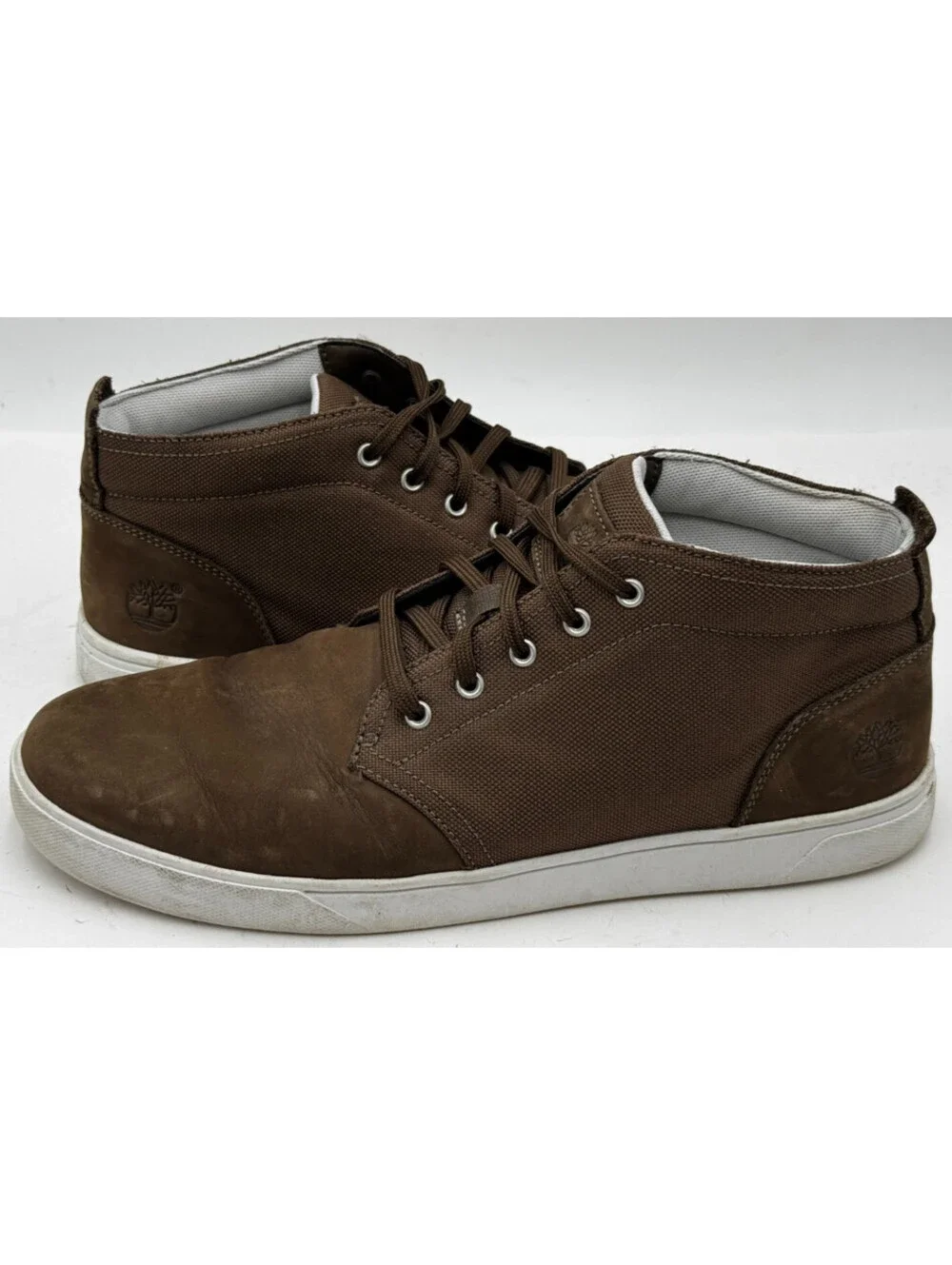 Timberland Groveton Men's Shoes Size 11 W Brown Leather Canvas Chukka Boots
